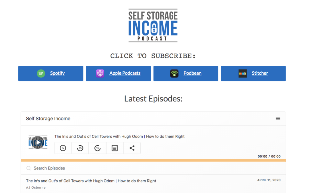 Hugh Odom On Self Storage Income Podcast