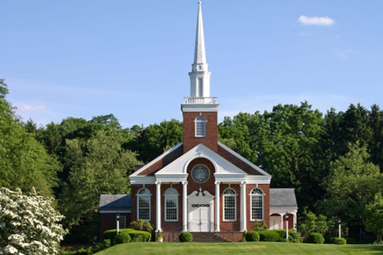 Here is the Church. Here is the Steeple with a Cell Tower inside